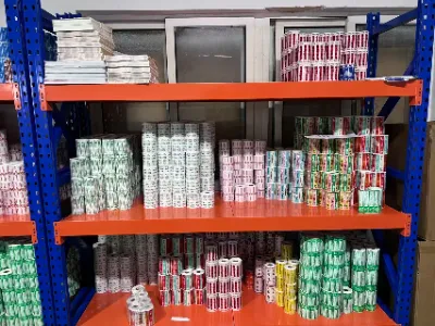Logistics packaging operation with printable shipping sticker labels